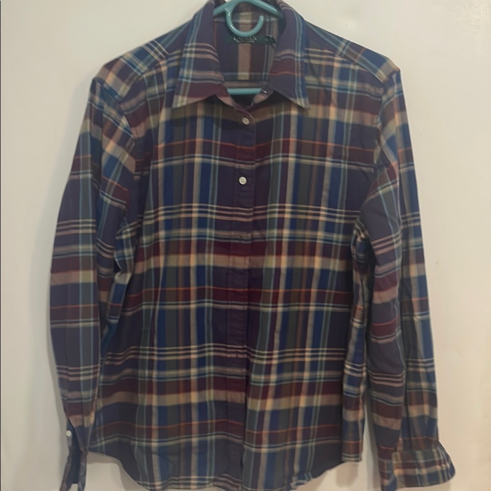Ralph Lauren Blue and Red Button Down Shirt